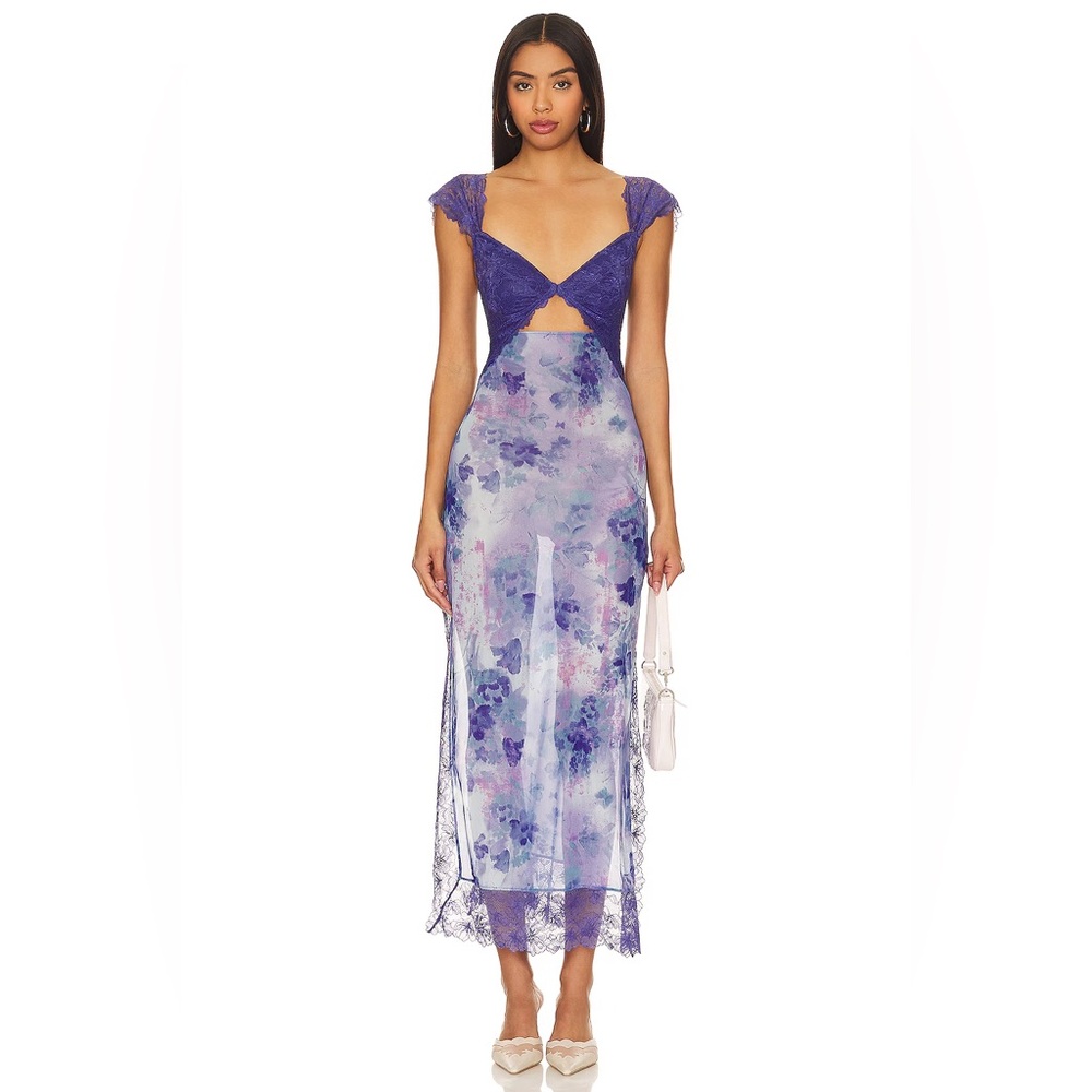 NWT Free People Suddenly Fine Maxi Slip Spring Rain Combo
